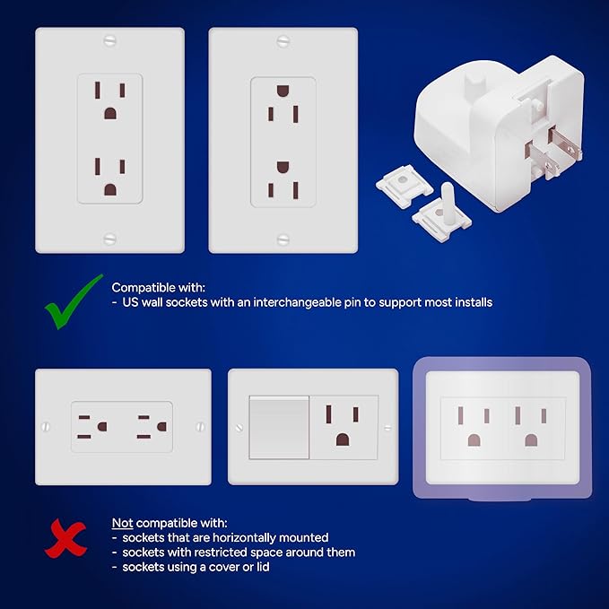 ProofVision Electric Toothbrush Wall Charger for US Socket for Oral-B/Braun (Excludes iO 7–10, Pulsonic) | Portable Oral-B Charging Station, Wireless, IPX7 Seal, with 2 Compatible Toothbrush Heads