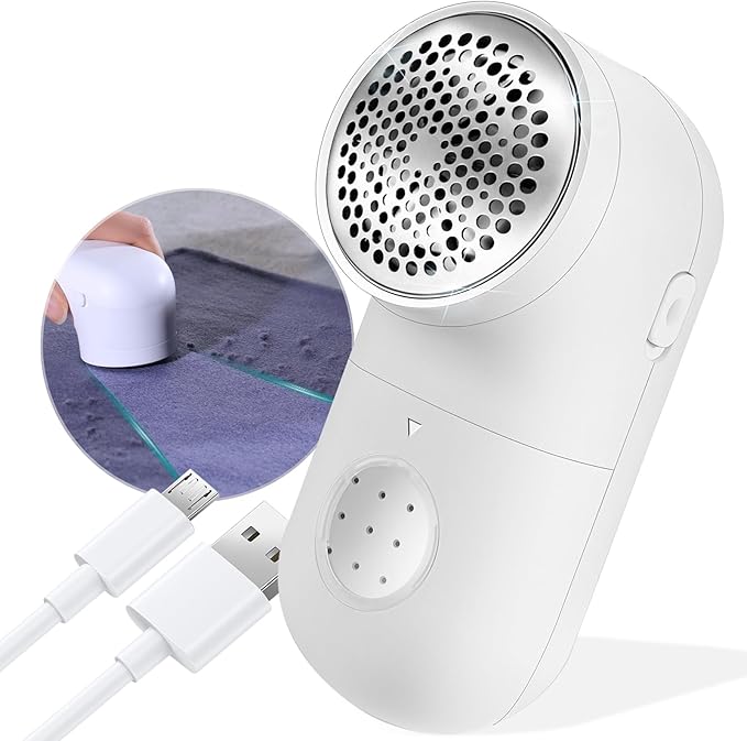 Garstor Fabric Shaver, Electric Lint Remover, USB Rechargeable Sweater Shaver, Cordless Clothes Defuzzer, Portable Pills Trimmer for Clothes, Furniture(2.0 Pro, Beige)