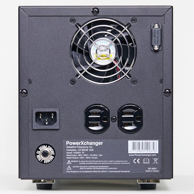 Voltage & Frequency Converter & Transformer - Step-Down 220V 50Hz to 120V 60Hz - Continuous Power, Smart Protection Features, Pure Sine Wave Output – PowerXchanger EX-12