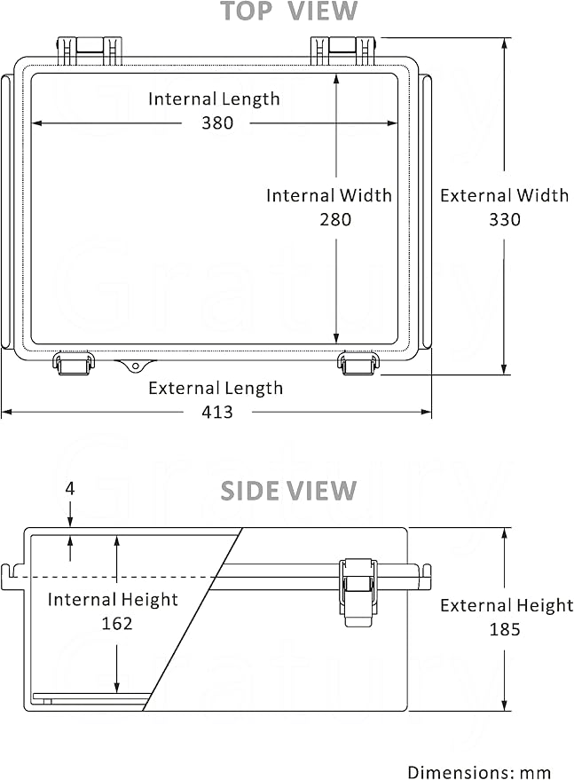 Gratury Junction Box, IP67 Waterproof Plastic Enclosure for Electrical Project, Hinged Grey Cover, Includes Mounting Plate and Wall Bracket (Transparent Cover with Inner Door, 16.1"x12.2"x7.1")