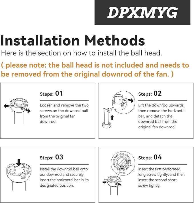DPXMYG 24 inch Ceiling Fan Downrod with Extension Cord, 2 FT Gold Downrod for Ceiling Fan, 1 inch Outside Diameter, Boom Suitable for a Wide Range of Fans (Gold, Not Threaded)