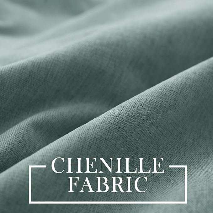 Macochico Full Blackout Curtains 84 Inches Long Insulated Noise Reducing Chenille Curtains for Living Room Bedroom Nursery Auditorium Teal Curtains with Tieback Grommet 72" Wx84 L 1 Panel