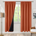 BGment Terracotta 100% Blackout Curtains for Bedroom, Fall Full Room Darkening Noise Reducing Living Room Curtains 72 Inch Length, Thermal Insulated Rod Pocket Window Drapes 2 Panels, 52 Inch Wide