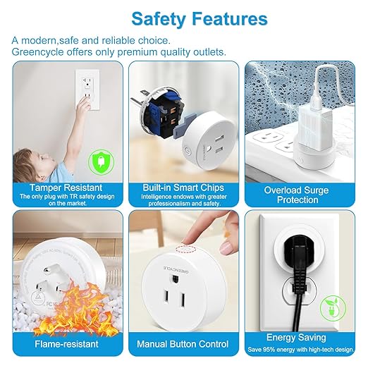 Remote Control Outlet,Greencycle 2 Remote Light Switches and 1 Plug,Wireless Light Switch,500ft Range,No Wiring Needed,15A/1500W for Household Appliances,FCC Certified,White
