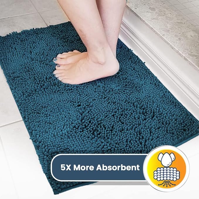 Muddy Mat® Shown on TV–Super Absorbent Microfiber Dog Door Mat for Muddy Paws, Non-Slip Washable Pet Rug, Quick Dry Chenille Entryway Carpet, Machine Washable Indoor Outdoor mat–Atlantic Blue 59"x35"