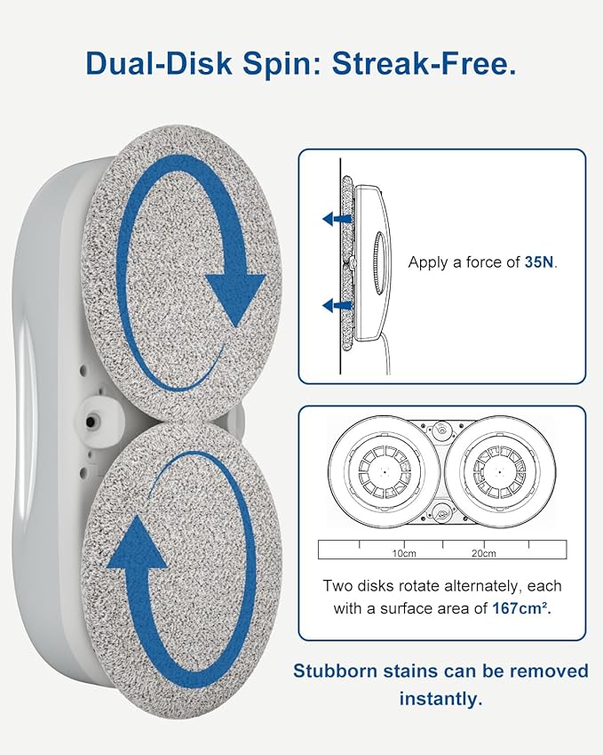 JSDROBOT S9PRO Window Cleaning Robot,Window Cleaner Robot with Portable Station Suitable for Stubborn Stains Intelligent Path Planning Automatic Dual Water Spray Edge Detection