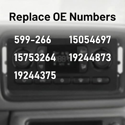 599-266 A/C Control Switch Air Conditioning Climate Control Module, Front Climate Control Module Panel for GMC Sierra Yukon Chevy Silverado 1999-2002, 15054697, 15753264, 19244873, 9361355
