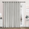 Macochico 120" Wx84 L 100% Blackout Chenille Curtains for Sliding Door Living Room Bedroom, Luxury Drapery for Hotel Home Theater, White Thermal Window Treatments with Tieback, Grommet, 1 Panel