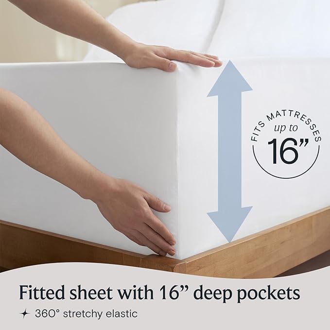 LuxClub 3 PC Twin XL Sheet Set, Deep Pockets Wrinkle Free Cooling Bed Sheets Hotel Bedding for Women, Men, Kids & Teens, Includes 1 Fitted Sheet, 1 Flat Sheet and 1 Pillowcase-Silky Soft White