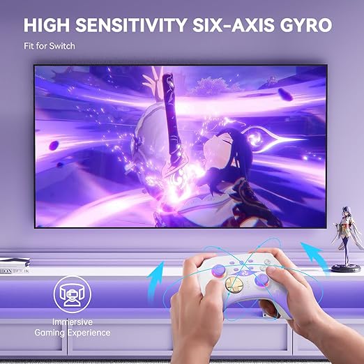 Mytrix Switch Pro Controller with Charging Dock, Wireless Controllers for Nintendo Switch/Switch 2/OLED, Hall Effect Joystick/Trigger, RGB Lighting, Turbo/Macro Button, for PC, iPad - Raiden Design