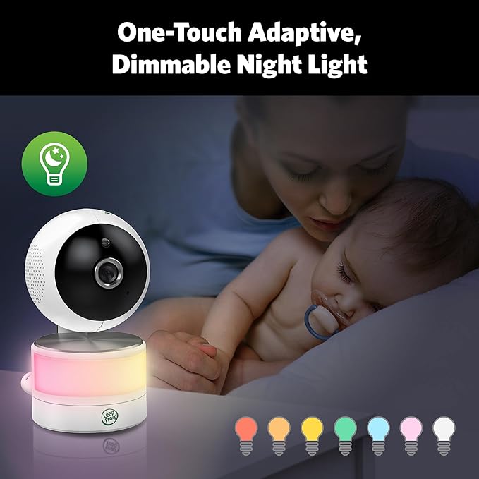 LeapFrog Color Night Vision Video Baby Monitor with 7" HD 1080P, 360° Pan & Tilt, 8X Zoom, Night Light, Humidity & Temperature Sensor, Up to 1000ft Long Range, Secure Transmission: LF920HD