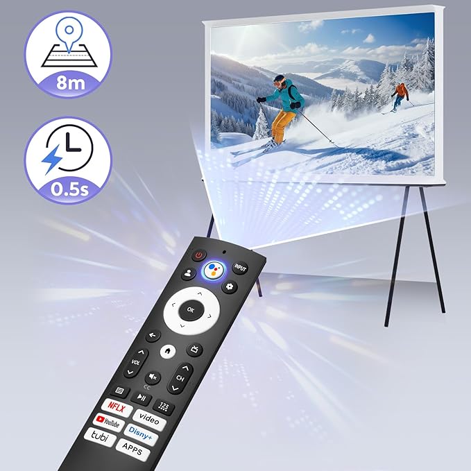 Only for Voice Replacement Hisense-TV-Remote-Control, for Hisense-Google-Smart-TV-4K LED QLED UHD ULED
