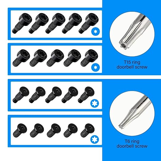 CYJJZQ Fast Wall Charger Charging Cable Cord Orange & Replacement Ring Doorbell Screwdriver Blue Screw Kit Fit for Fits All Ring Video Doorbell Models