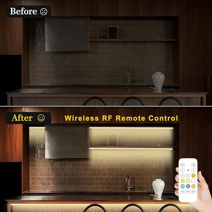 COB LED Strip Light,CCT Dimmable Strips Light,2700K-6500K,65ft/20m,8mm Wide,CRI90+ 24V LED Strips Kit with Bluetooth APP Control/Music Mode,for Bedroom,Kitchen,DIY Lighting