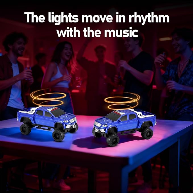 WSTER WS-X65 Pickup Truck Replica Bluetooth Speaker – HD Sound, FM Radio, TWS Stereo, LED Party Lights, USB/TF Playback, Built-in Mic – Cool Portable Car Design Speaker for Outdoors & Home (Blue)