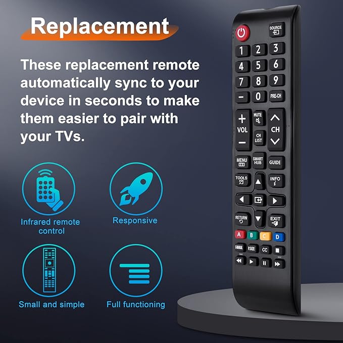 (Pack of 2) Universal for Samsung TV Remote Replacement,BN59-01301A for Samsung Smart TV LED LCD HDTV QLED SUHD UHD 4K 3D
