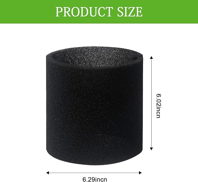 DFD 3 Pcs 90585 Foam Sleeve Filter Replacement Compatiable with Genie Shop Wet Dry Vacuums & for Shop Vac for Vacmaster, VF2001 Foam Replacements Filters for Wet Dry Vacuum Cleaner