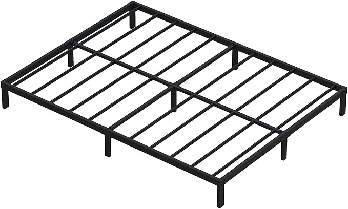9 Inch California King Bed Frames Heavy Duty Low Profile Metal Platform No Box Spring Needed Mattress Foundation, Easy to Assembly, Noise Free, Black