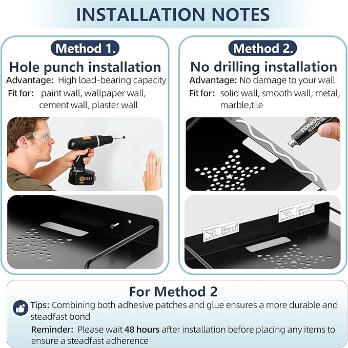 Floating Shelves for Projector, Metal WiFi Router Shelf, Cable Box Wall Mount, Dvd Player Shelf, Under Tv Wall Mount for Tv Box/Game Console/Speaker, Wall Mounted Floating Rack/Stand/Holder