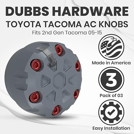 2nd Gen Tacoma Accessories AC Knob Upgrade - 2005,2006,2007,2008,2009,2010,2011,2012,2013,2014,2015 Tacoma Climate Control Dial Mods Set - 2nd Gen Tacoma Mods - for Toyota Interior Replacement Kit