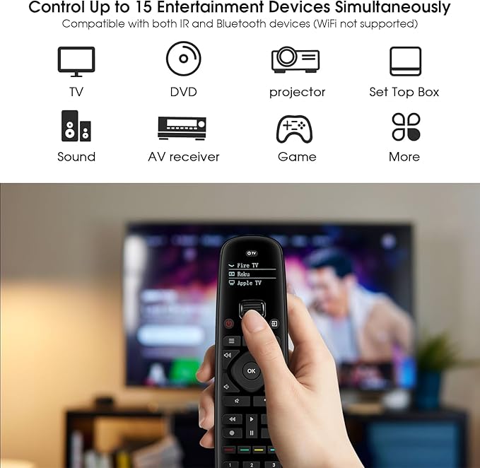 SofaBaton U2 Universal Remote with Backlit Button and Upgraded Scroll Wheel, All in One Universal Remote Control with App Control, Custom Macros for Smart TVs,Sound Bar, DVD/Blu-ray Players and More