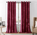SMILETIME Burgundy Red Crushed Velvet Curtains 52x84 inch Luxurious Thermal Insulated Soundproof Drapes for Living Room Bedroom Office Soft and Durable Light-Filtering Window Treatments, 2 Panels