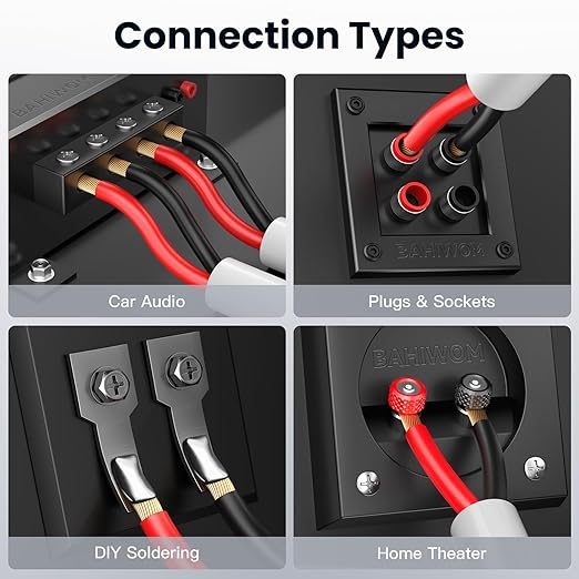 Fire Safety CL2 Speaker Wire in-Wall & in-Ceiling 14 Gauge Wire 30 FT CCA Cord 2 Conductors Red Black Speaker Cable for Indoor Home Theater System,Car Audio Soft White Jacket