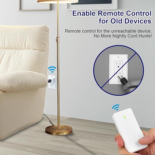 Remote Control Outlet,Greencycle 1 Remote Outlet and 2 Switches,Wireless Remote Control Outlet Plug,On/Off Light Switch Wall Mounted,500ft Range,15A 1500W for Household Appliances,No Wiring,White