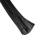 QCSIW 1/4" x 100ft Black Cable Sleeve Protector - Split Wire Loom Tubing for USB/Power/AV Cords, Pet-Proof Chew-Resistant Cover for Cats & Dogs, Flexible Cord Organizer (Black)