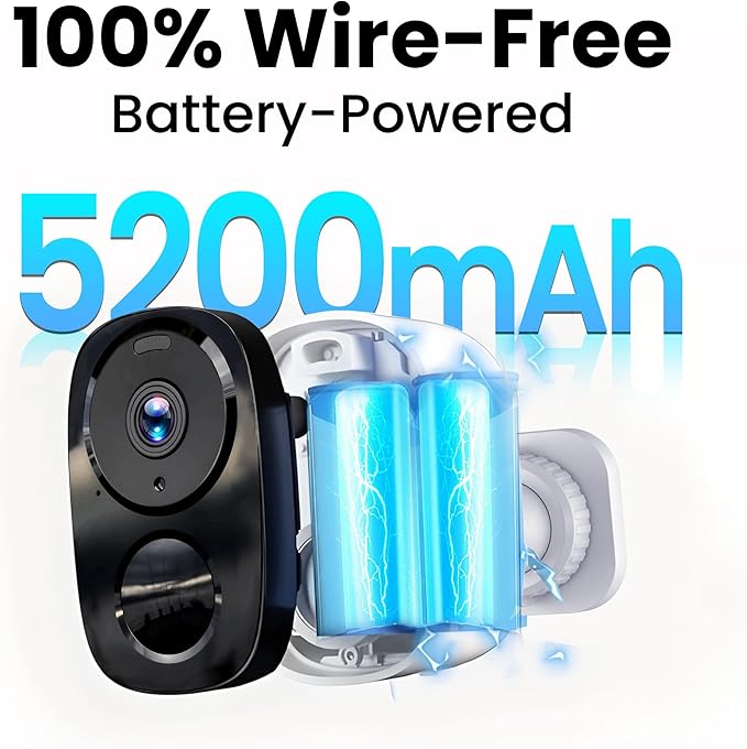 2025 Upgraded 2K Security Cameras Wireless Outdoor, Free Cloud Storage, 1-6 Months Battery Life, Waterproof, 2-Way Talk, AI Motion Detection Spotlight Siren Alarm Cameras for Home Security