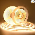 TUNICHX COB LED Strip Lights DC 12V LED Lights Flexible Super Bright LED Strips, 9W/m 2x16.4FT Warm White 3000K CRI 90+,480LEDs/m High Density Uniform Light for Home Room Decor