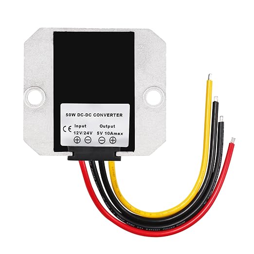 MGGi DC to DC 12V/24V to 5V 10A 50W Voltage Reducer Converter Regulator, Step Down Converter Regulator Waterproof Power Supply Module Buck Transformer, for Golf Cart, Forklifts, Car