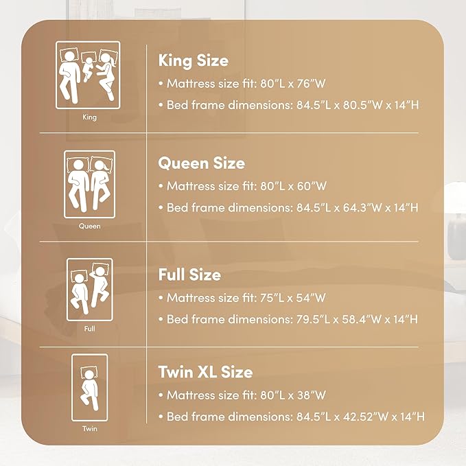 Thor Bed Frame Queen - Solid Wood Platform Bed - Japanese Joinery Bed Frame - Wood Slat Support - No Box Spring Needed - Easy Assembly - Minimalist & Modern Style (Walnut)