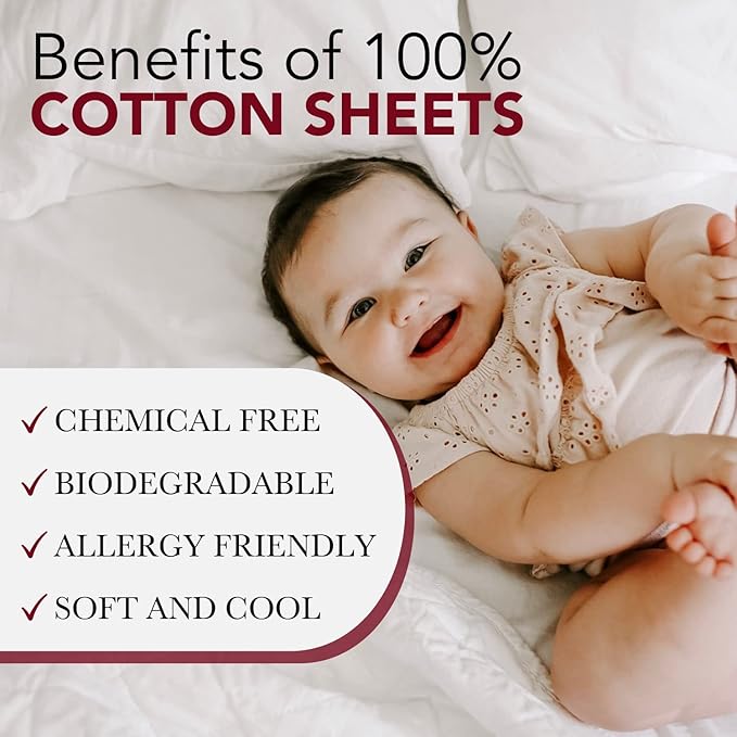Red Land Cotton Luxury Sheet Set | 100% American Grown Cotton Basics | Premium Hotel Ultra-Soft Lightweight 4 Piece USA Made Deep Pocket Fitted, Flat Sheet & pillowcases Percale Weave (Cal King/White)