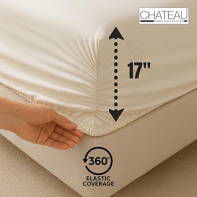 100% Egyptian Cotton King Size Sheets Deep Pocket Set With 15" Deep Pocket Fitted Sheet & Pillowcase Sets, 400 Tc Luxury Sateen Weave 4 Piece, Soft Breathable Naturally Cool Machine Washable- Silver