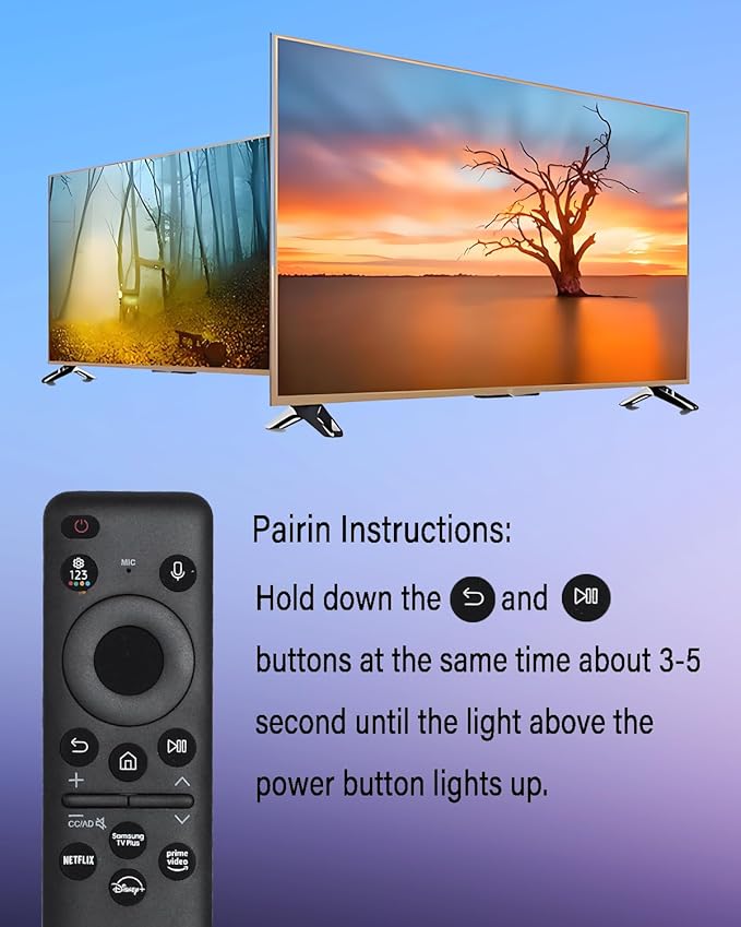 BN59-01455A Voice Solar Remote Control Replacement for Samsung Smart TV Remote Control - with Bluetooth and C-Type Charging, for Samsung NEO QLED, Crystal UHD, OLED 4K TV - Black