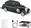 WS-1934 Retro Classic Car Bluetooth Replica Speaker – Wireless HD Sound with FM Radio,TWS Stereo,LED Party Lights,Built-in Microphone Hands-Free Call, Surprise Portable Gift for Party Use(Black)