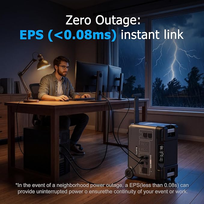 OUKITEL 5120W Power Station BP5000 Pro Max with 2x400W Solar Panels, 120/240V 5000W(Surge 9000W) AC Output Solar Generator for Home Battery Backup, 3200W Fast Charging, Expandable to 20kWh