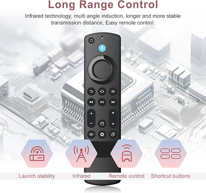 Replacement Remote for All FireSeries,Remote for TV Stick (HD, 4K, 4K Max, Lite),TV Cube,Remote for Hisense,TCL,Insignia,3rd Gen,Omni,QLED Smart TVs with Voice