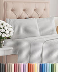 Queen Size 4 Piece Sheet Set - Comfy Breathable & Cooling Bed Sheets Set - Hotel Luxury Bedding for Women, Men, Kids, Teens, Boys & Girls - Deep Pockets, Soft, Wrinkle Free - Oeko-Tex - Grey Stripes 2