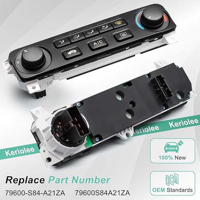 79600-S84-A21ZA A/C Control Panel Compatible with 2001-2002 Honda Accord 2.3L L4/3.0L V6 AC Climate Control Module, 79600S84A21ZA HVAC Control Panel Original Air Conditioning Control