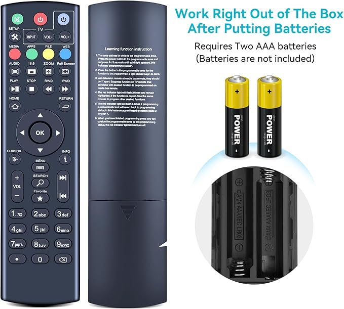 ZWP Replacement Remote Control Compatible for Digistream X2, DX3, DX4, DL4, DX4 Plus, DX5, DX5 Plus superBox, for Thorstream/NetMaster/SuperStream/Stream Android TV Set Top Box