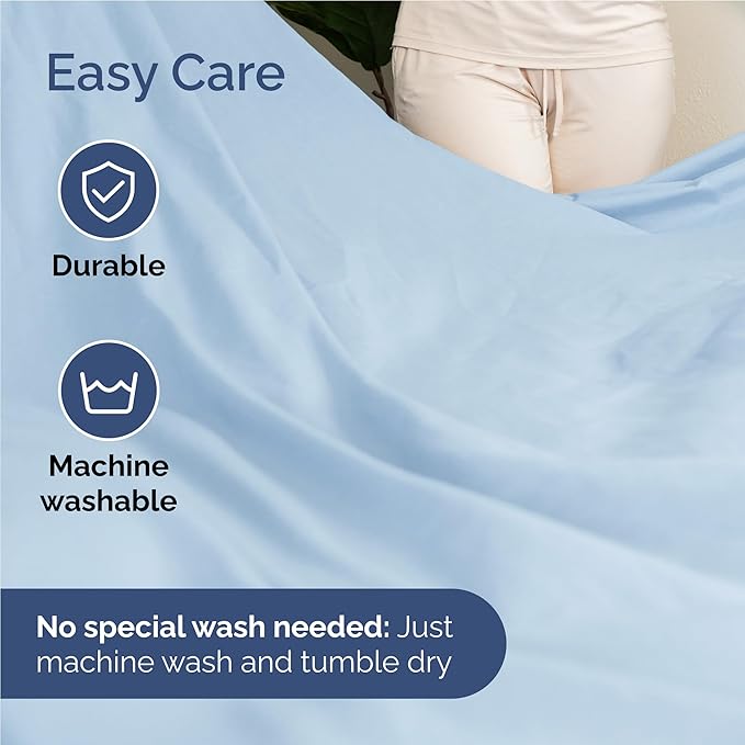 Full 6 Piece Sheet Set - Cooling, Comfy & Breathable - Hotel Luxury Bedding, Includes Fitted Sheet for Women, Men, Kids & Teens - 1 Flat, 1 Fitted Sheet, 4 Pillowcases with Deep Pockets - Baby Blue
