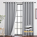 RYB HOME Dustproof Curtains for Large Window, Soundproof Thermal Insulated Blackout Curtains for Sliding Glass Door Furance Office Dorm Bedroom Living Room, Silver Grey, W62 x L95 inch, 2 Panels