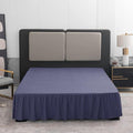 Navy Blue Bed Skirt Queen Size Ruffled Bed Skirt with Split Corners, Queen Bed Skirt 18 Inch Drop, TSUTOMI Queen Size Bed Skirt Navy Blue for Ruffled Bed Skirt with Split Corners, Bed Skirt Queen Size