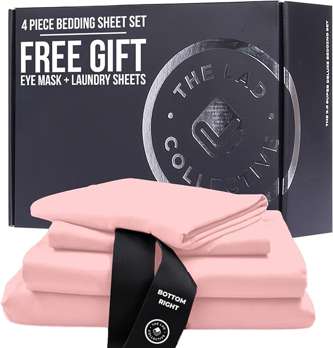 THE LAD COLLECTIVE 3.0 Twin XL Bedding Set - Twin XL Bedding Sets - 4-Piece Bedset w/Fitted Sheet, Top Sheet & 2 Standard Pillowcases [Duvet Not Included] - Bamboo-Cotton - Acadia