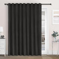 Macochico Extra Wide 100% Blackout Chenille Curtains 100" Wx96 L Thermal Drapes for Sliding Door Living Room Bedroom Auditorium Hotel Charcoal Grey Curtain Grommet Top with Tieback Classic 1 Panel