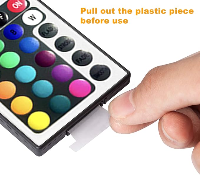 DAYBETTER Updated Bluetooth Remote Control for RGB LED Light Strips, 2 Ports 24 Key 4 Pin Output Dimmable LED Strip Lights Voltage DC 12V(Without Power Adapter)