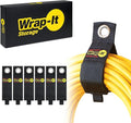 Heavy-Duty Wrap-It Storage Straps, 13-inch (6 Pack) - Hook and Loop Extension Cord Organizer Hanger, Cord Wrap, Cable Straps for Cables, Hoses, Rope for Home, RV and Garage Storage and Organization