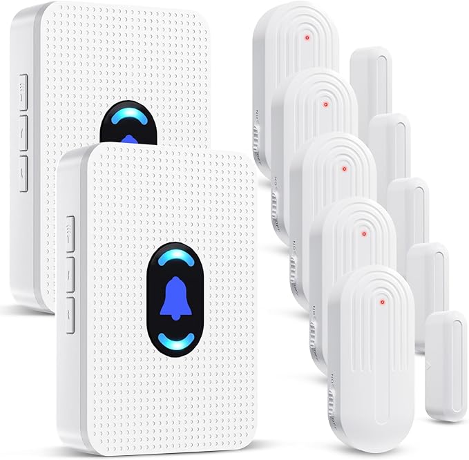 Door Chime, Daytech Wireless Door Sensor Chime 800ft Range Door Entry Chime with 20 Chimes 5 Adjustable Volume Mute Mode LED Indicator Door Open Chime for Business/Home When Entering, Door Open Alert